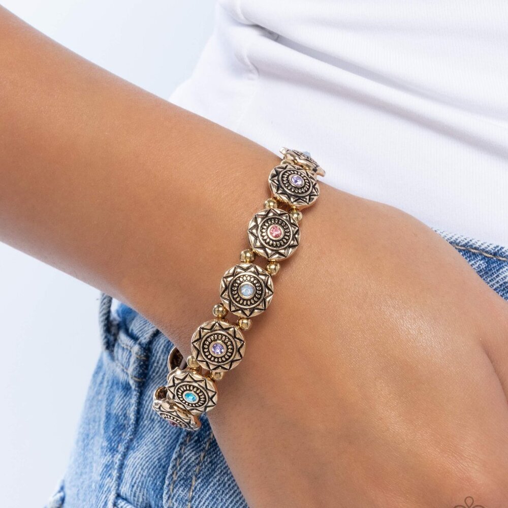Paparazzi Jewelry Accessories - Traveling Texture - Purple Bracelet - NEW!!!
